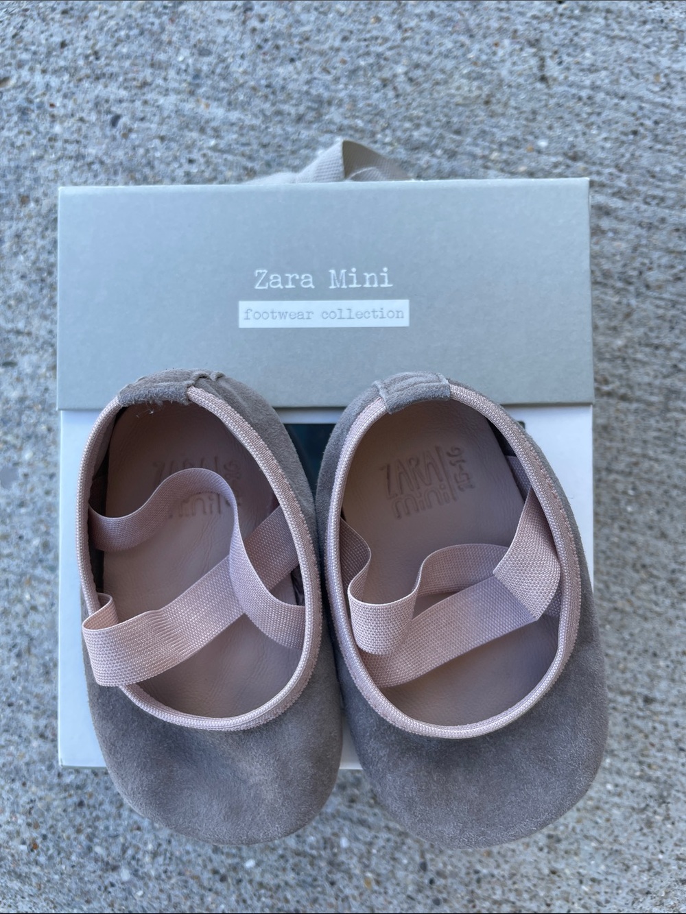 Zara Minis baby girls Mary Jane criss cross shoes mocha pink 3-6 mo - Picture 3 of 5